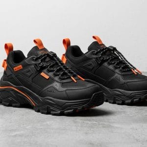 Men's Urban Trek Chunky Sneakers – Black & Orange
