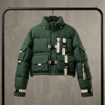 Tactical Forest Green Cropped Puffer Jacket