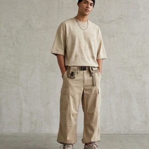 Beige Oversized Graphic T-Shirt